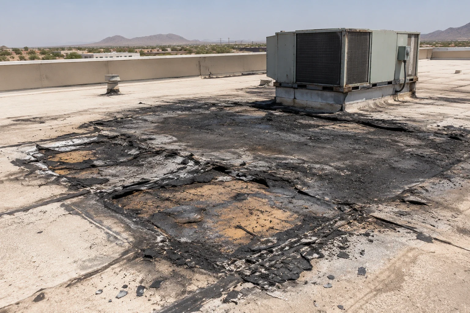 Commercial Roof Fire Damage Repair in Peoria, AZ